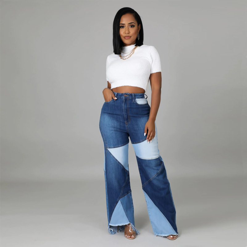 Trendy High-Waisted Washed Denim Jeans - Image 4