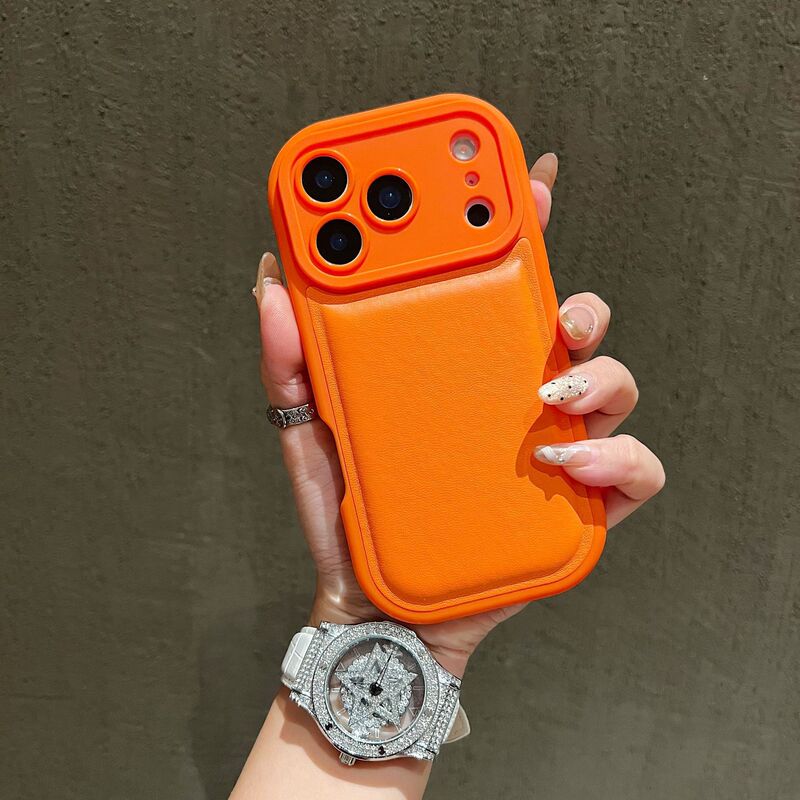 Suitable for Apple 17Promax Mobile Phone Case Air Cushion Leather Texture Iphone16Pro All-Inclusive Anti-Fall 15/14 Protective Cover