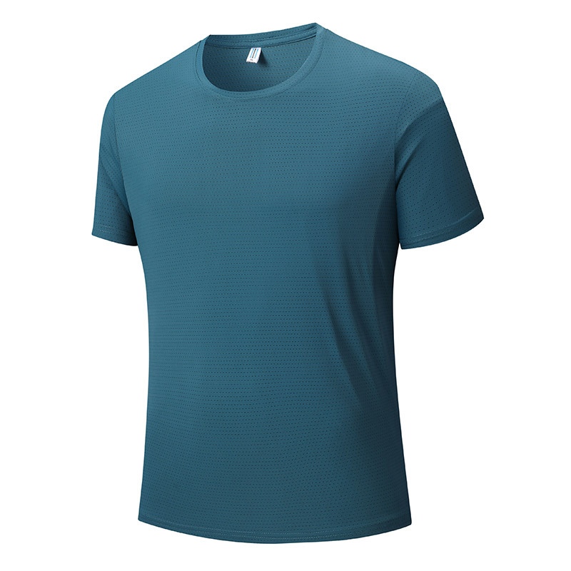 Seco rápido de manga corta para hombres de verano camiseta deportiva de cuello redondo maratón al aire libre running fitness elástico transpirable gran chaqueta