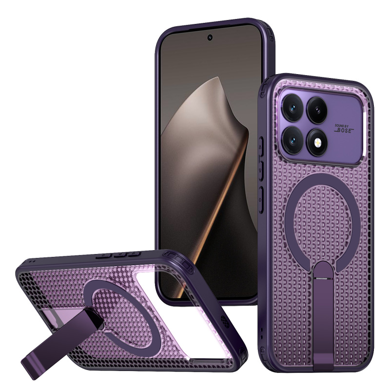 Fanzhong Honeycomb Case for Xiaomi 15t Pro Phone Case Poco F8U Magnetic Stand Note 14 Shockproof Redmi A5