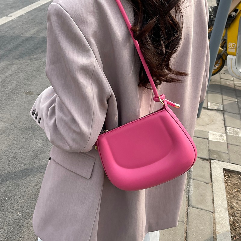 Textura color caramelo nuevo bolso femenino portátil moda moda bolso de hombro estilo occidental bolso de axila simple bolso de silla dulce