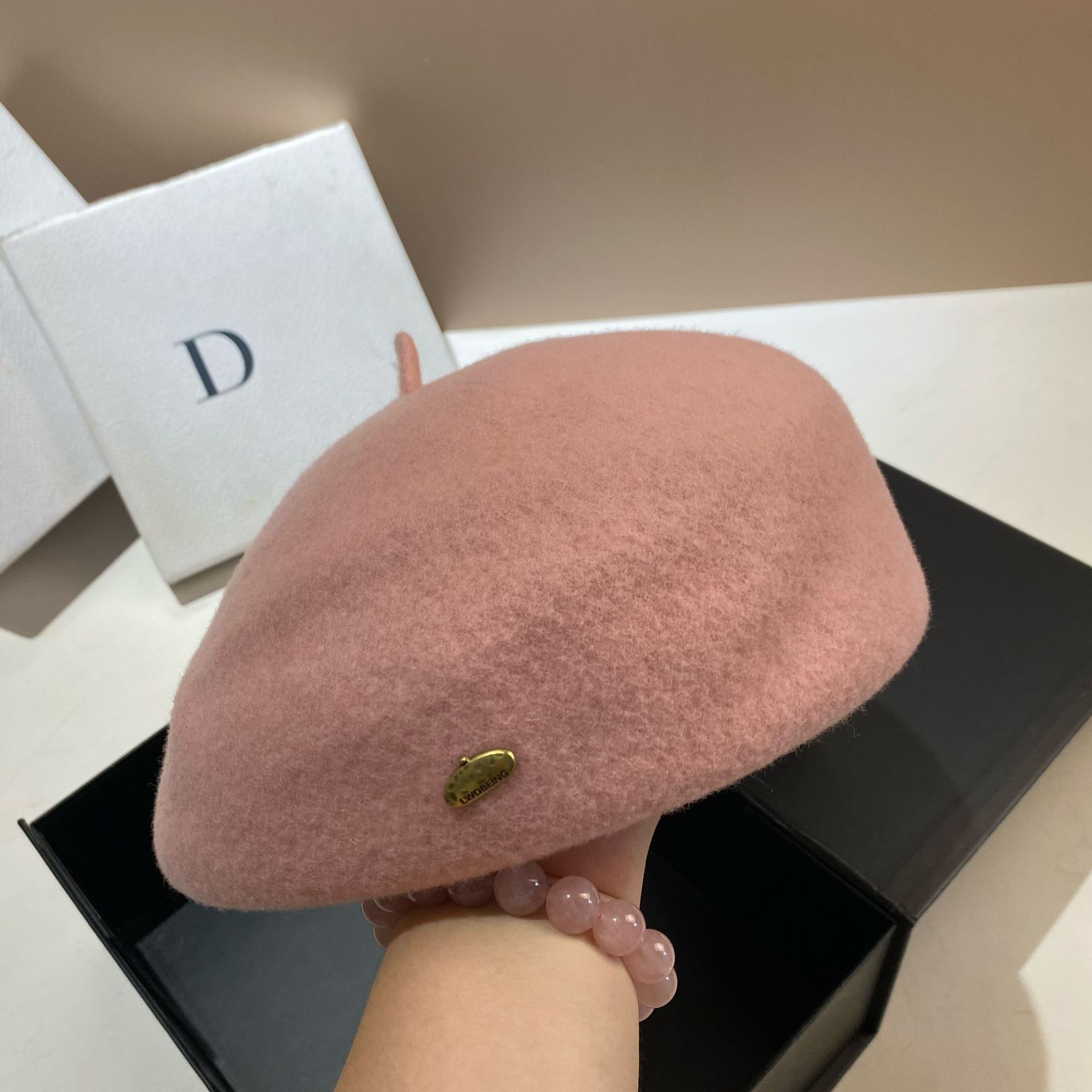 Hochwertige Baskenmütze aus Wolle, koreanische Version, dreidimensionaler Flugbegleiterhut im Promi-Stil, modisch und_voghion.com