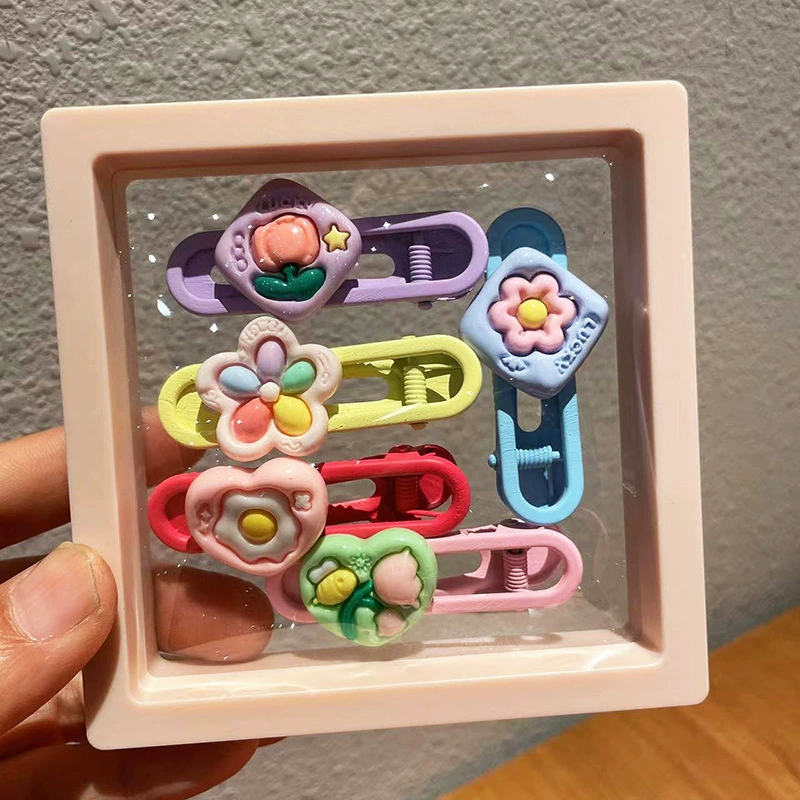 Летняя безопасная заколка, бант, с вышивкой, цветочный принт