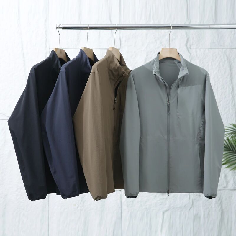 Replacement! Stand Collar Jacket Outdoor Commuting Functional Soft Shell Jacket Men's Spring & Fall Thin Sun Protection Windproof Single Layer
