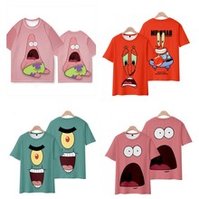 2023夏季海绵宝宝 派大星章鱼哥同款短袖T桖3D数码印花卡通动漫