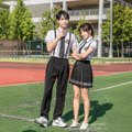 夏季高中初中大学校服班服学生套装韩国男女衬衫英伦学院风表演服