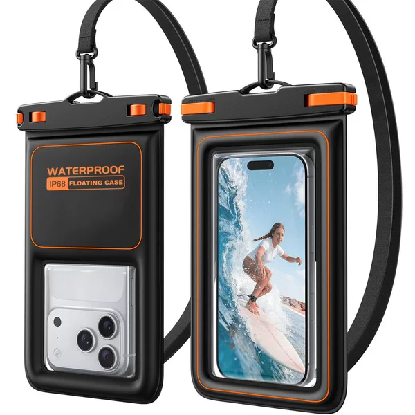 Factory direct sale PVC sponge waterproof phone bag, floating type waterproof phone case for swimming and rafting