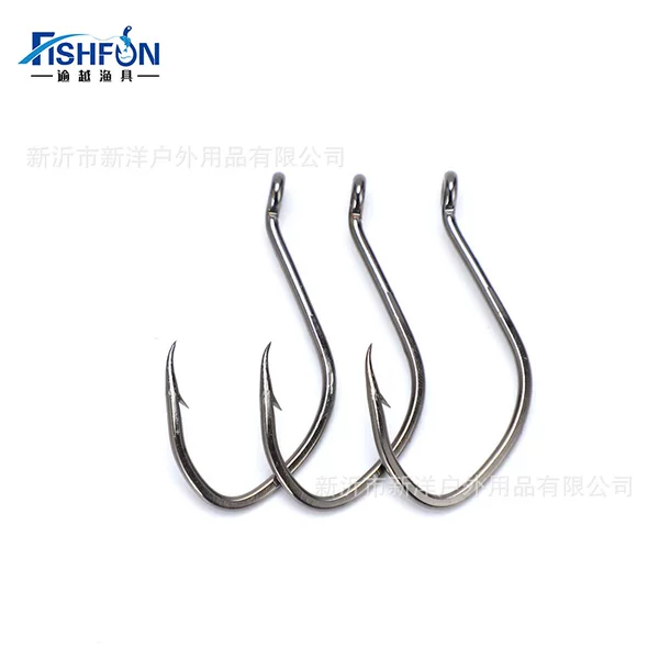 High carbon steel deep sea catfish hook 8083 bass Sturgeon hook sea hook crooked head hook with barbed iron plate hook scattered hook wholesale