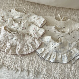 ins Style Fresh Type A Gauze Children's Cute Lace Bib Soft Baby Wash Towel Cotton Spit Towel Bib