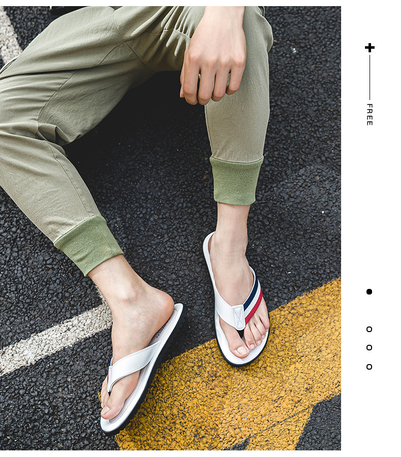 Herren Leder Flip-flops Mit Rutschfester Sohle Für Den Sommer_voghion.com