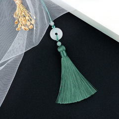 New simple and elegant Chinese style tassels, vertical green jade plate tassels, cheongsam press lapel hanging ornaments tassels 