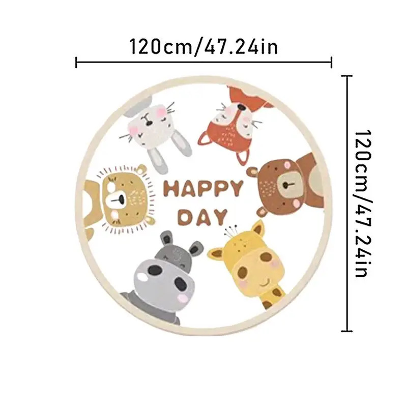 Alfombra redonda de animales de dibujos animados Alfombra de sala de estar para el hogar Manta de la cama del dormitorio Alfombra decorativa resistente a la suciedad Alfombra fácil de cuidar
