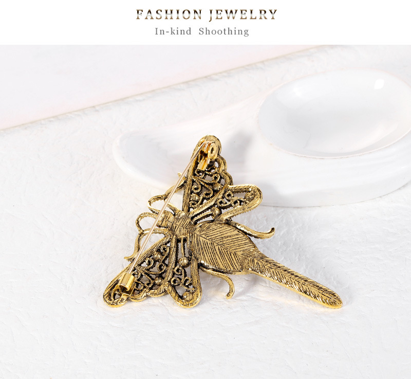 European And American Retro Big Dragonfly Brooch Full Of Diamond Brooch display picture 5