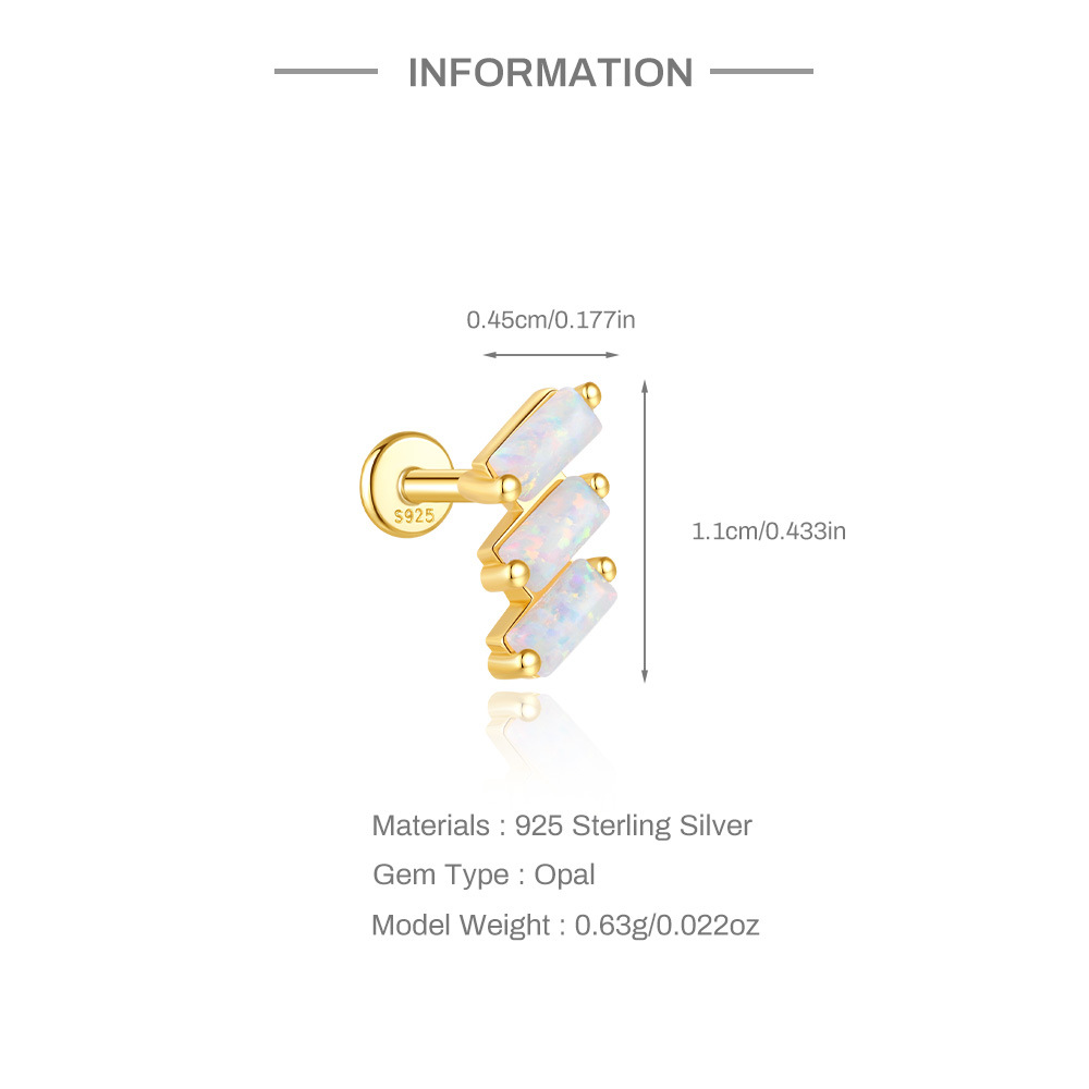 2g Weight Zircon Inlay Material Ear Studs Classification Ear Cartilage Rings & Studs Piercing Type 1 Piece Quantity Holiday, Daily Occasion 925 Sterling Silver Material Geometric Pattern All Seasons Season Unisex Gender Elegant, Simple Style Style 1 Piece Ear Cartilage Rings & Studs Elegant Simple Style Geometric 925 Sterling Silver Zircon Ear Cartilage Rings & Studs 1