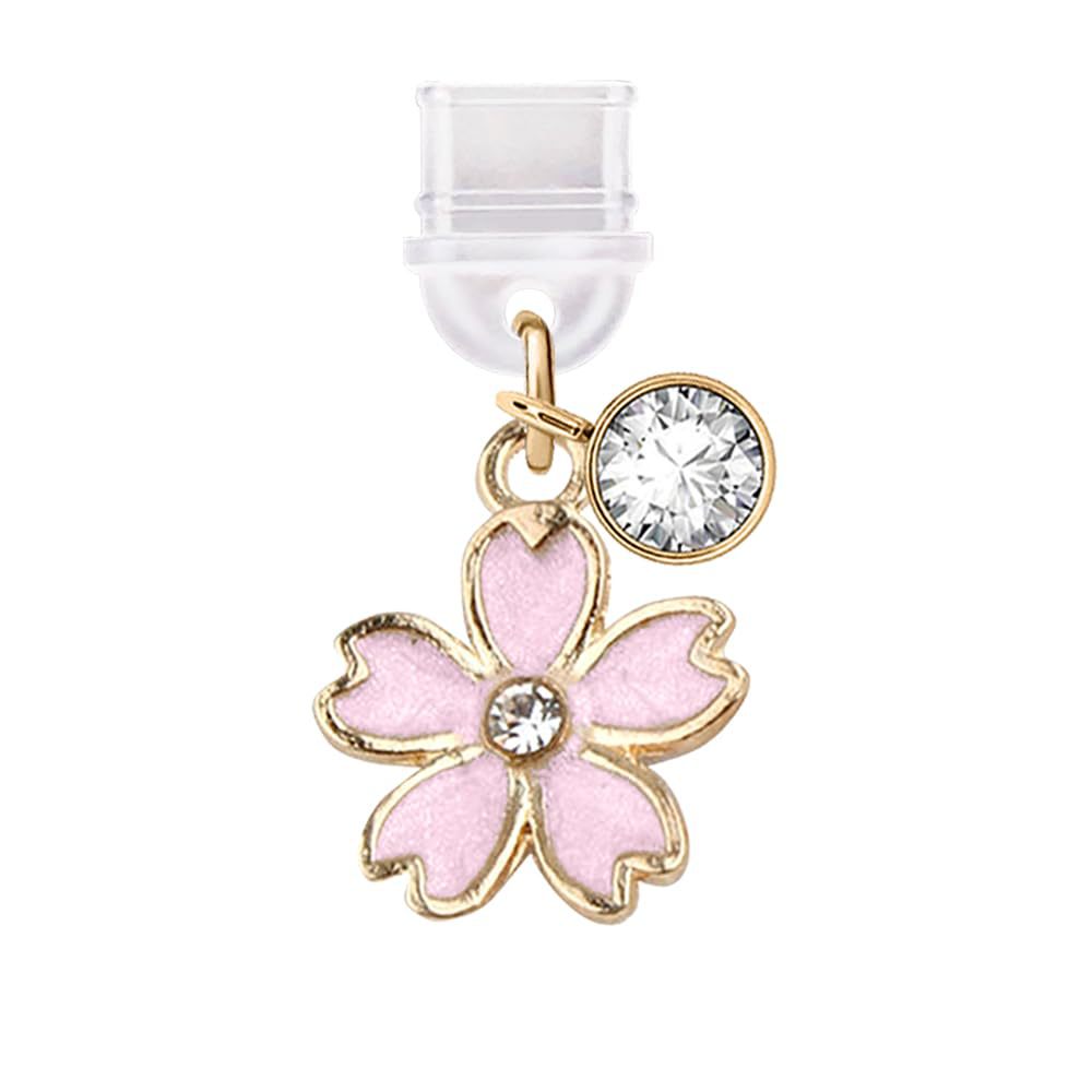 1pcs玫瑰花diy手机防尘塞合金可爱花朵钻石滴油手机饰品配件挂件