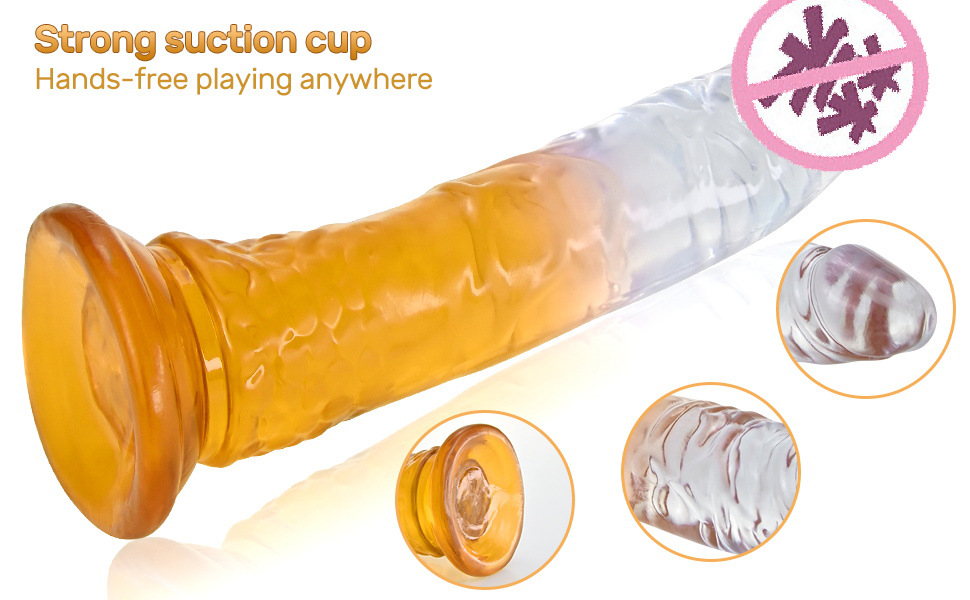 Crystal Transparent Suction Cup Dildo with TPE Body and Strong Suction Base — detail image 2