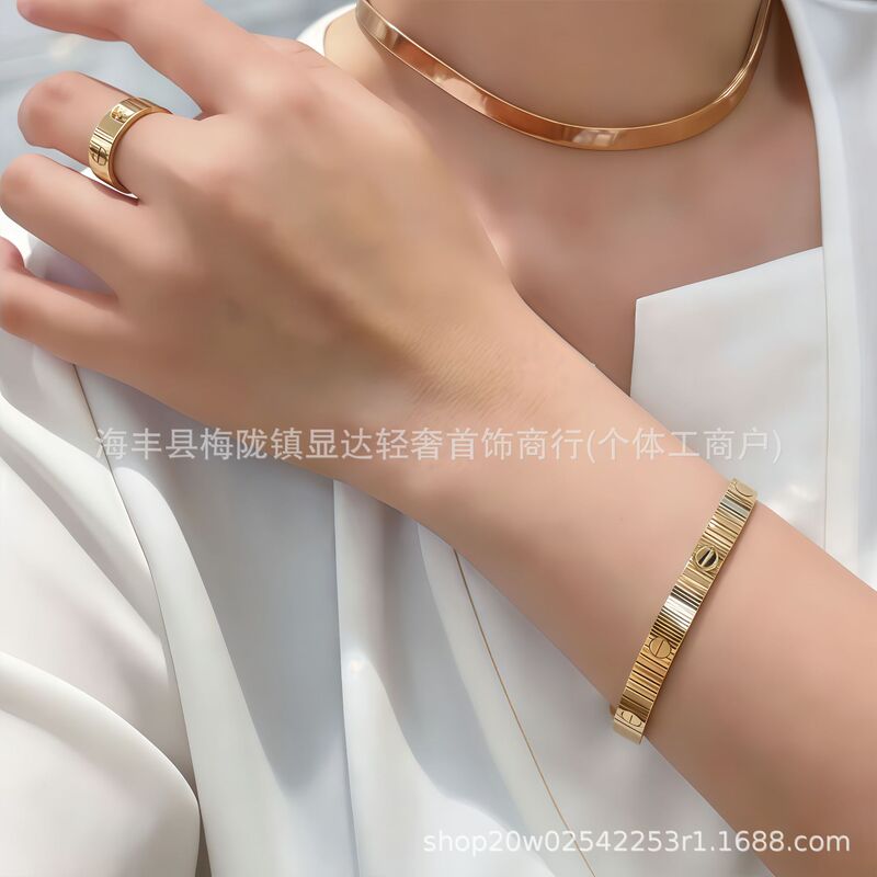 Ka Brand V Gold High-End Version Cnc Precision Craftsmanship Watch Chain Love Threaded Screw Classic Thick Electroplated Gold Cross-Border Women's Ka Brand V Gold High-End Version Cnc Precision Craftsmanship Watch Chain Love Threaded Screw Classic Thick Electroplated Gold Cross-Border Women's