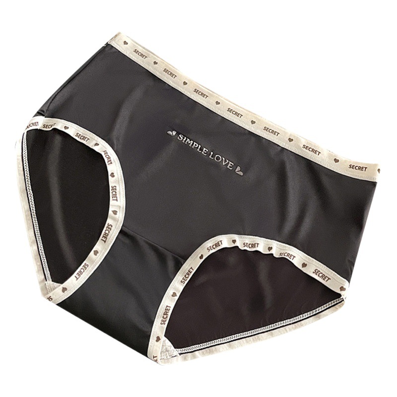 Mid-waist Japanese Satin Girl's mulberry silk antibacterial crotch plus size high elastic seamless breathable hip lifting women's underwear