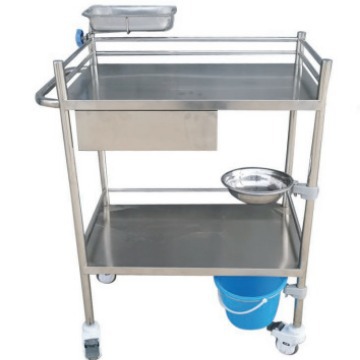 医院多用小推车不锈钢治疗车美容仪器车手术推车置物架双层手推车