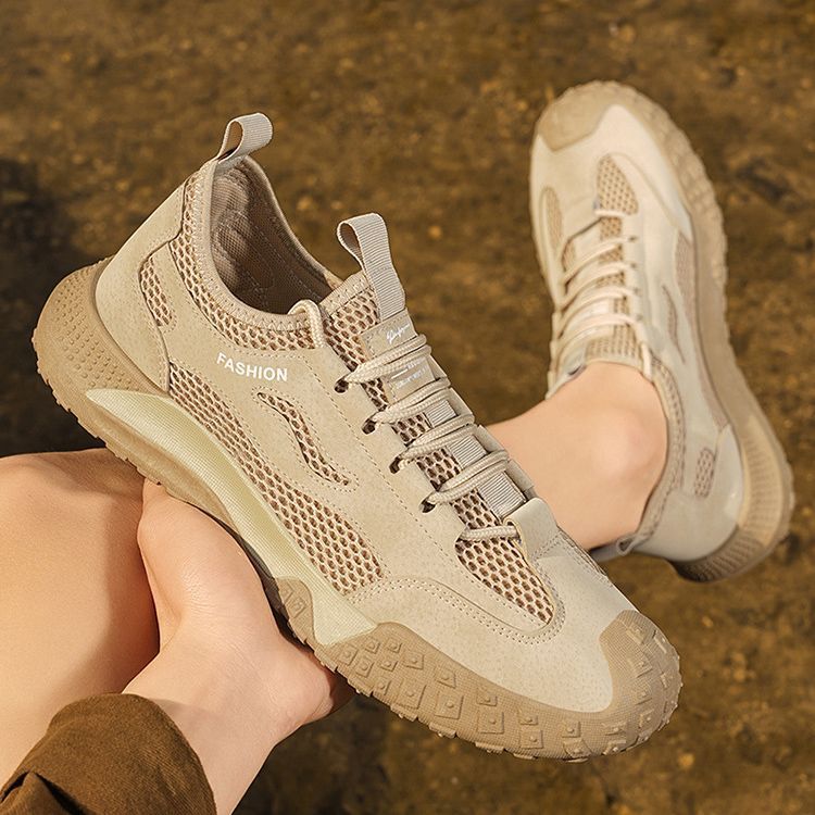 Zapatos de hombre de herramientas, malla de otoño, deportes de montañismo transpirables, correr de ocio, trabajar, antideslizante, resistente al desgaste, zapatos de moda de seguros laborales