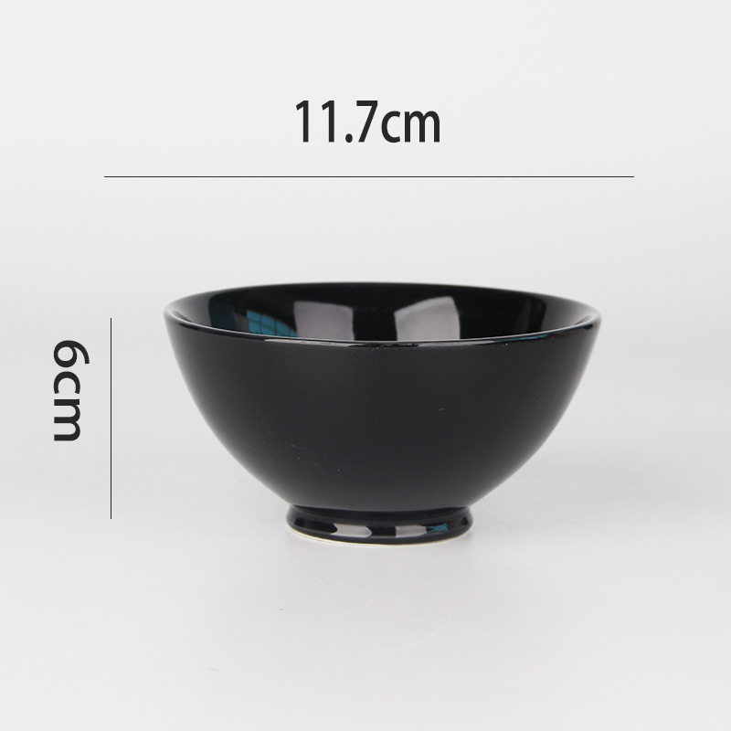 Multi-Estilo negro brillante mate esmerilado tazón de cerámica hogar ramen tazón de sopa tazón de ensalada de frutas tazón de arroz tazón para mascotas