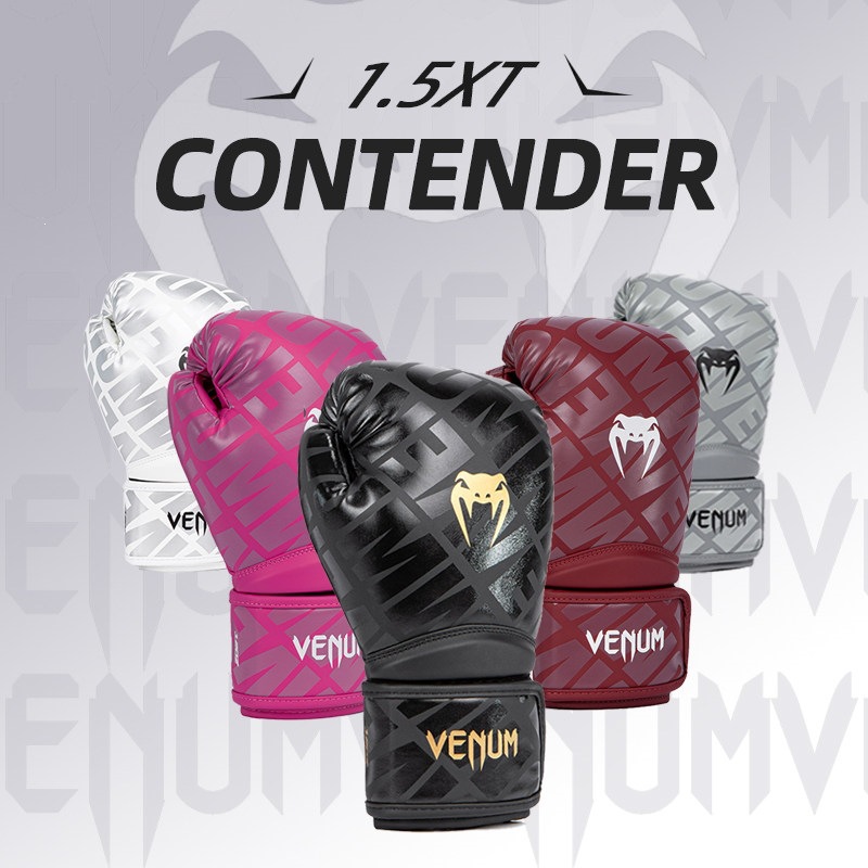 Venum Venom Boxing Gloves for Adults, Men and Women, for Sanda Training, Muay Thai Fighting, Sandbag Sparring, Blue and Green