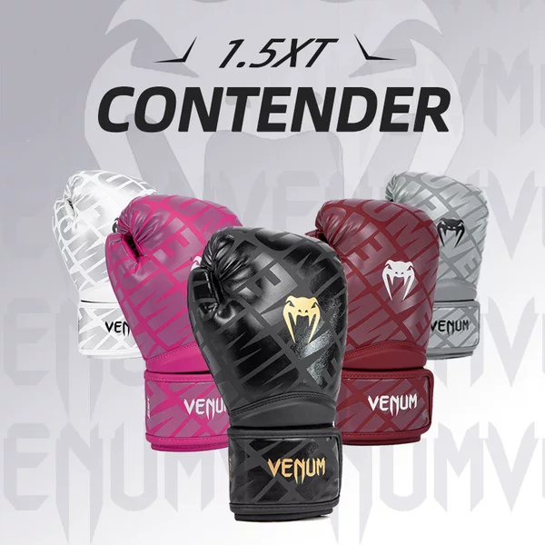 Venum Venom Boxing Gloves for Adults, Men and Women, for Sanda Training, Muay Thai Fighting, Sandbag Sparring, Blue and Green
