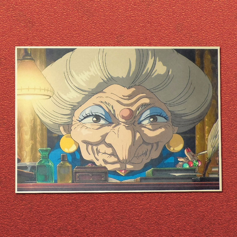 千と千尋の神隠し宮崎駿アニメーションクラフト紙ポスター装飾絵画寮カフェフォトフレーム壁ステッカー|undefined