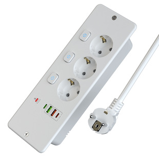 Cross-Border European-Style Embedded Socket Central Asia and Europe Special Hole Strip Pd20W+Qc3.0 Fast Charging Independent Switch