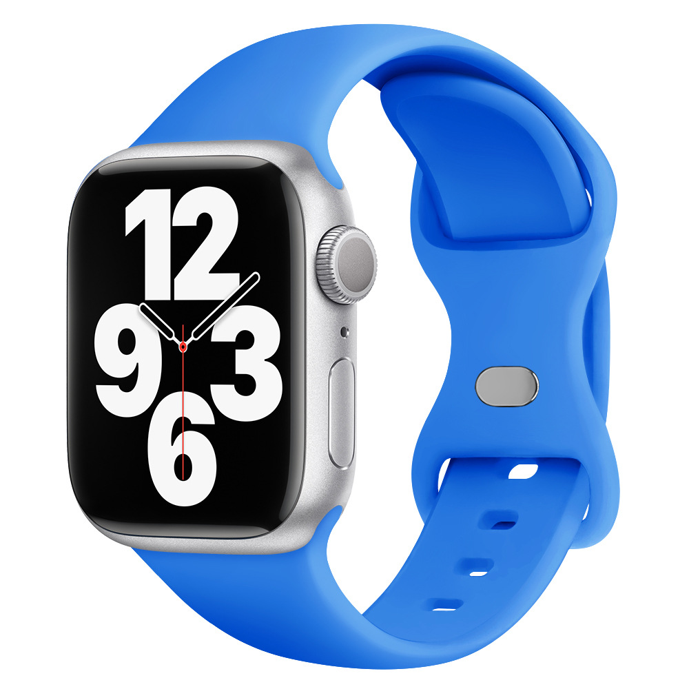 Aplicable AppleWatch Butterfly Buckle Silicone Deportivo correa de reloj Iwatch9876 generación / se inteligente