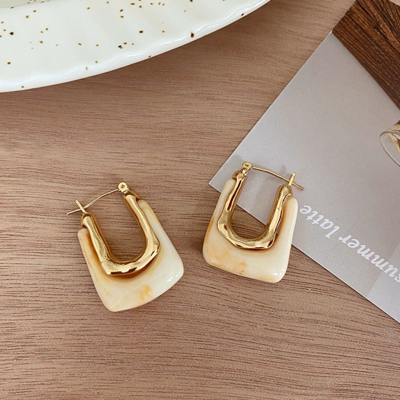 Korean temperament u-shaped retro earrings new trendy personality all-match earrings