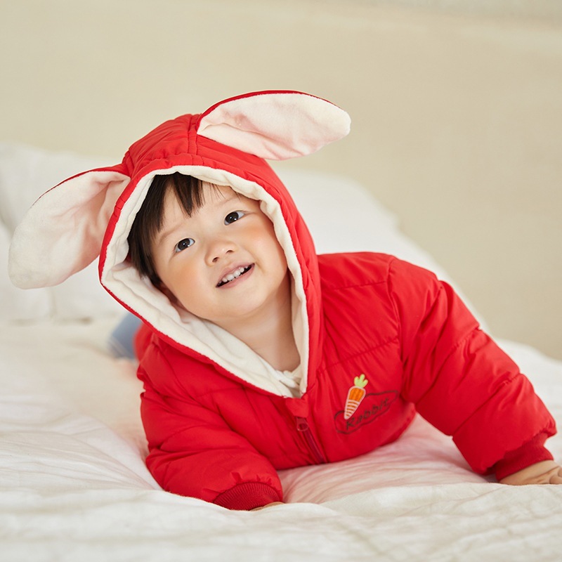 Bebé mameluco de una pieza Outwear otoño e invierno Bebé abajo algodón mameluco recién nacido edredón forrado de lana engrosada saco de dormir