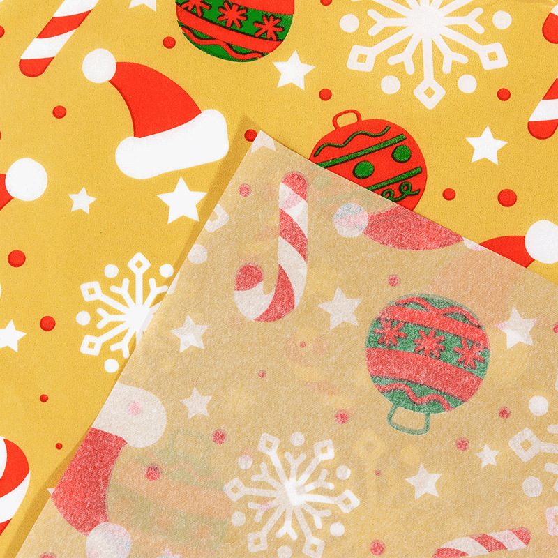 Navidad embalaje papel de seda 1-6 color Amazon Venta caliente hecho a mano plegable papel de pera impresión personalizada papel de copia