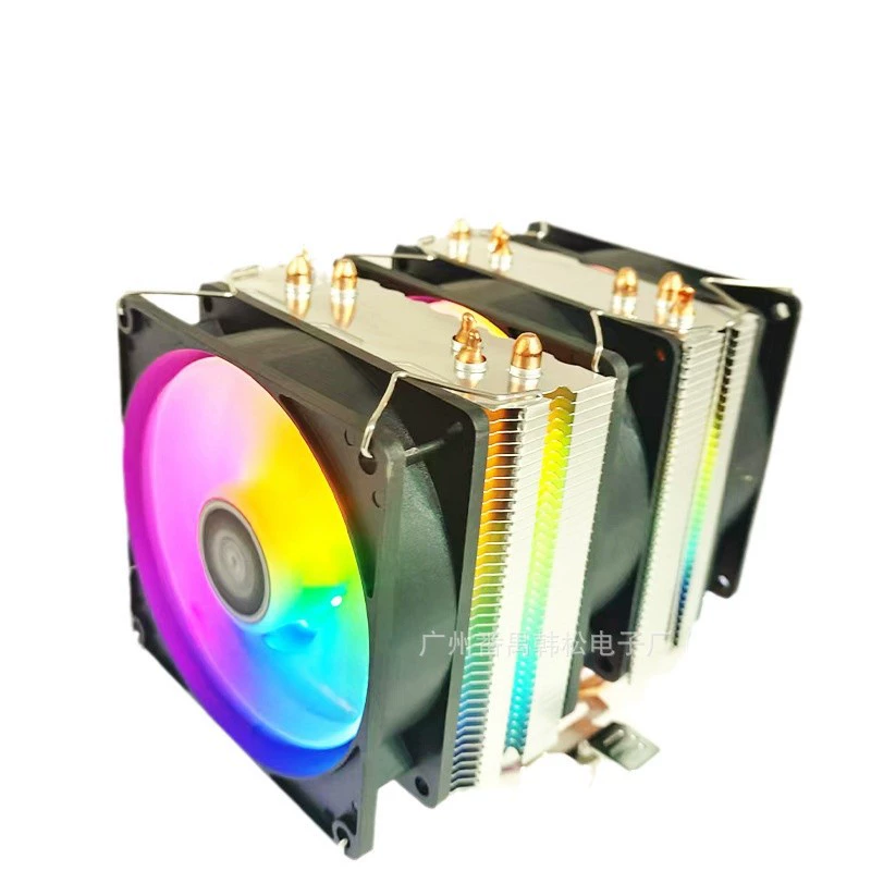 Кулер для процессора, 6 медных тепловых трубок, бесшумный RGB-вентилятор, совместим с LGA1366/1700/X79/2011/AM4