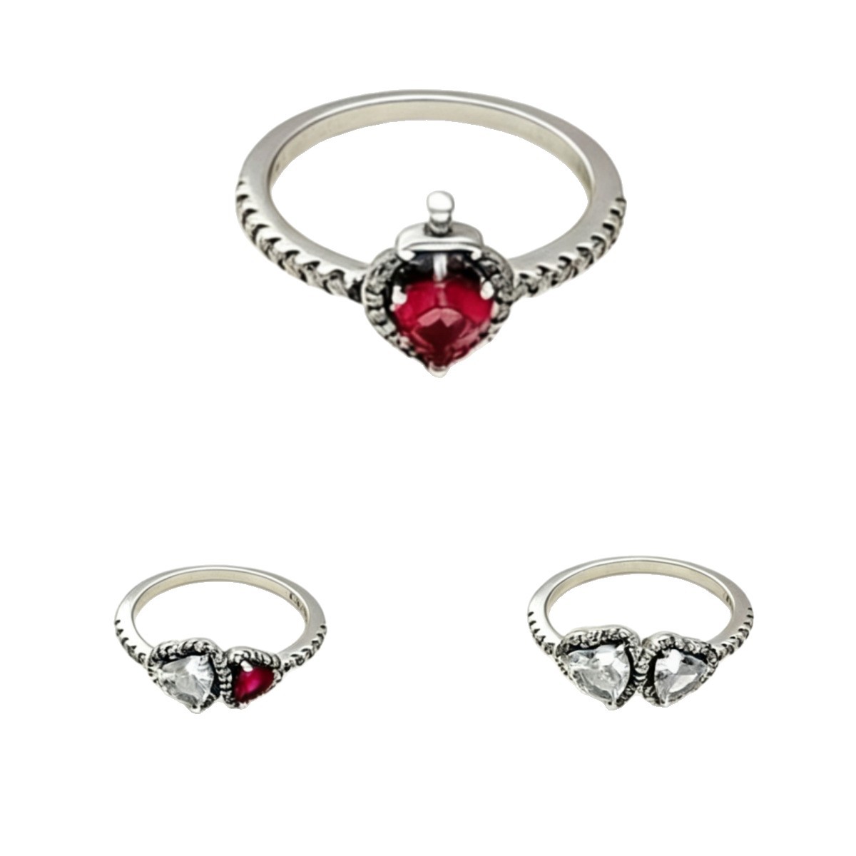 Butterfly Gemstone Ring Set For Women Designer Copper Silver Plated_voghion.com