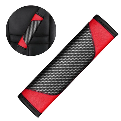 Pads Car Seat Belt Protective – Seat belt shoulder pad - carbon-fiber-red