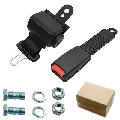 X Golf Cart Seat Belt Fully Automatic Two-Point Seat Belt Forklift Seat Belt Spot Wholesale (Car seat belt) - 1-semi-enclosed-retractor-1-20cm-semi-enclosed-base-2-complete-sets-of-screws-1-set-in-one-box