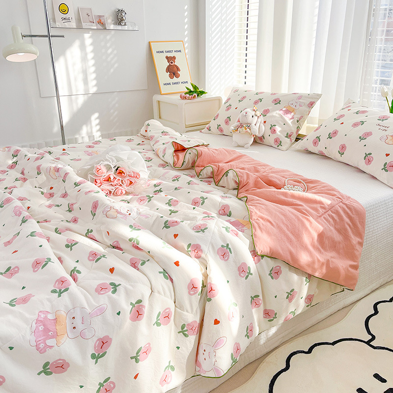 A-type maternal and infant washable double-layer gauze summer quilt for all four seasons, summer quilt, air conditioning quilt, spring and autumn quilt, comfortable dormitory summer quilt