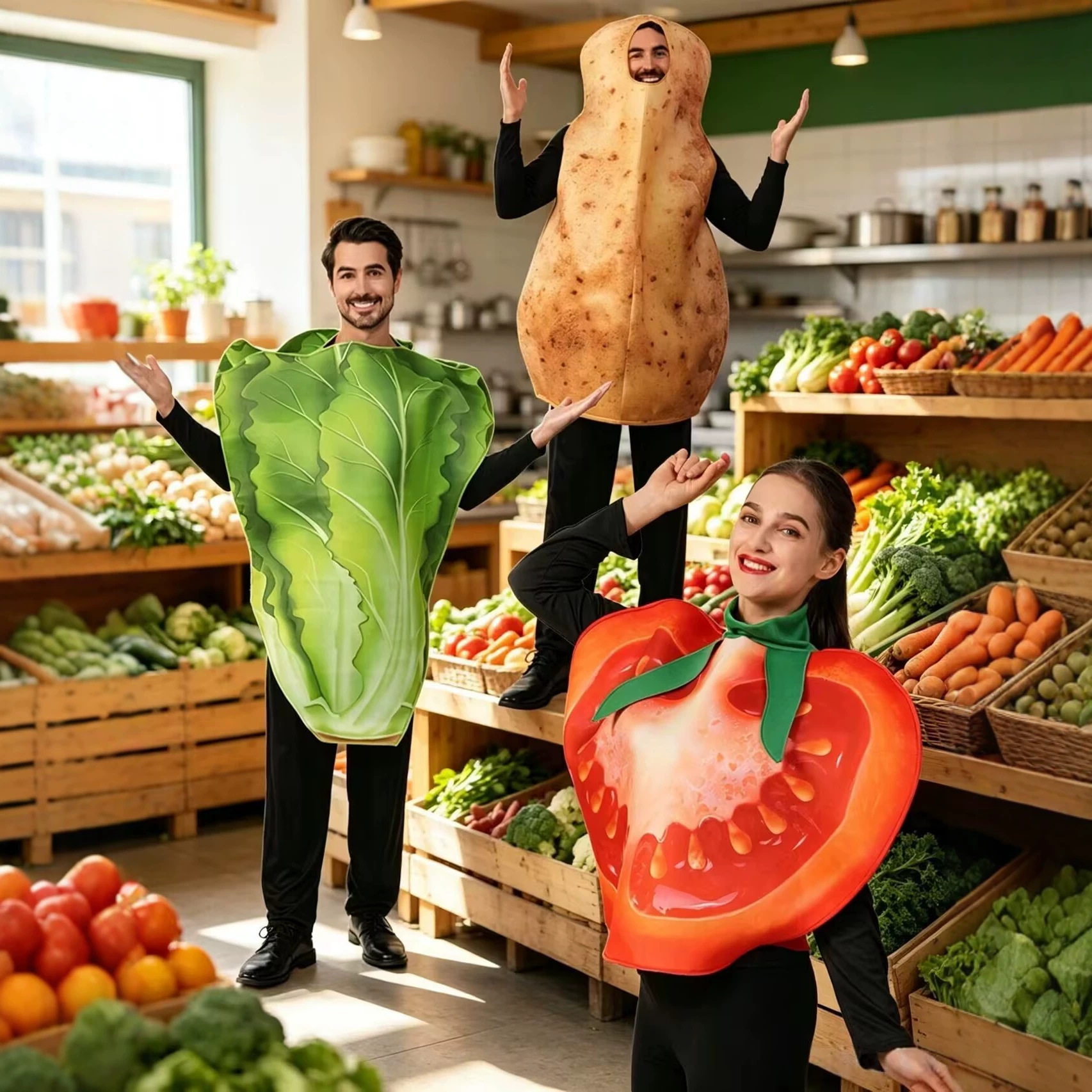 Halloween Unisex Vegetable Tomato Costume for Adults, Funny Cosplay Stage Outfit