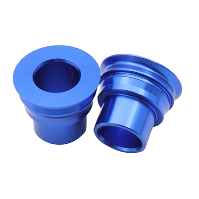 alloy front and rear wheel: Motorcycle wheel hub - blue-rear-spacer-sleeve