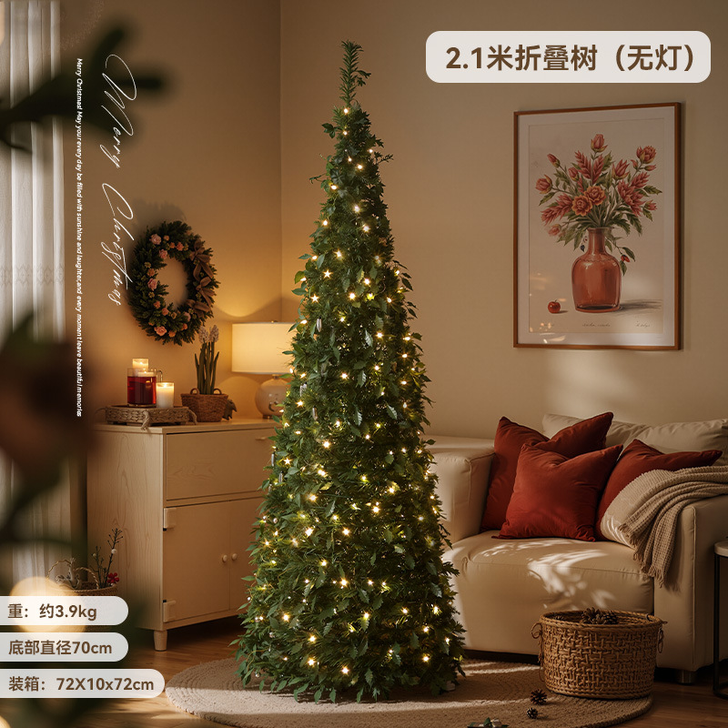 Árbol de Navidad DIY retráctil plegable sin instalación árbol de Navidad decoración de sala de estar gran decoración de Navidad