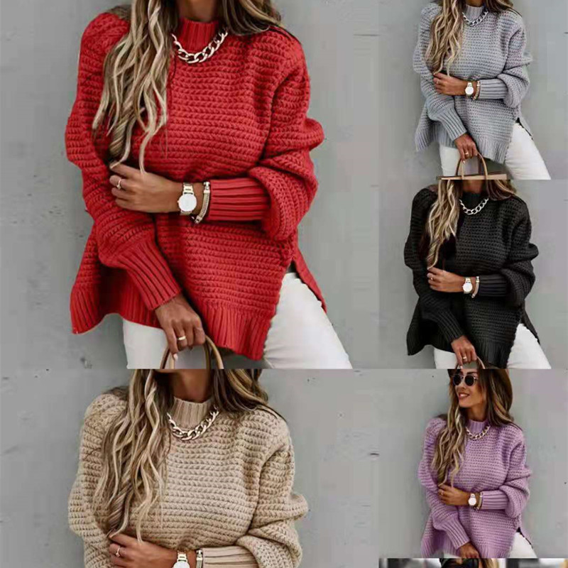 Women's fashion loose long-sleeved pullover sweater_voghion.com