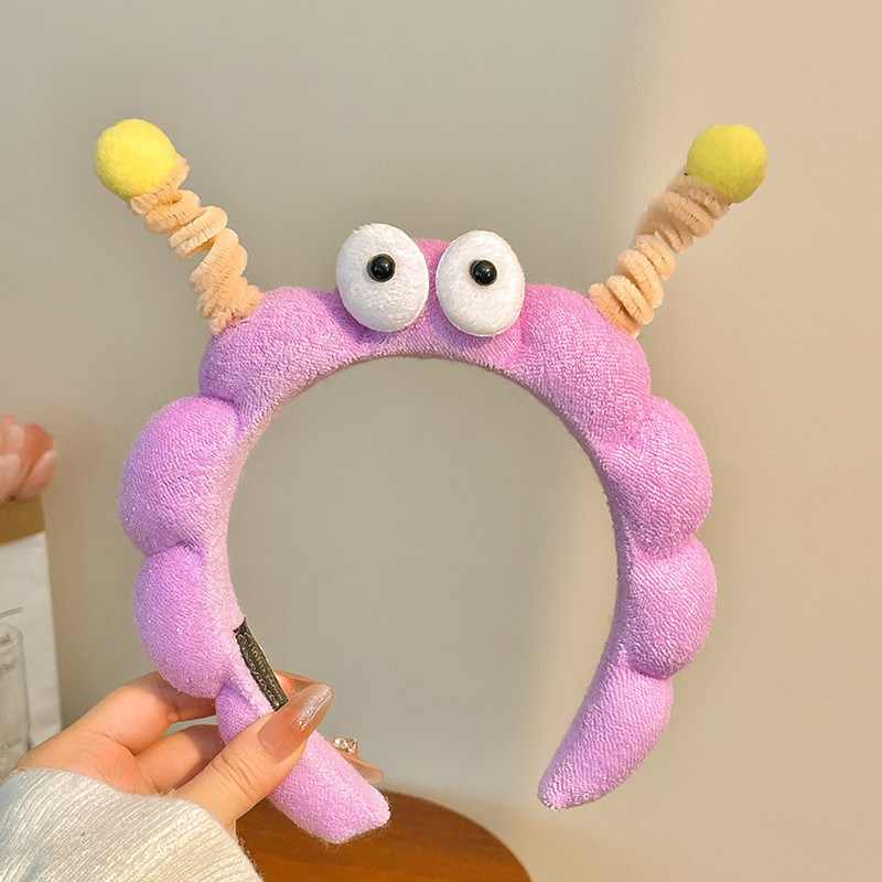 Lavarse la cara cinturón de cabello lindos de peluche para la mujer lavado y máscara especial de agujeros de cabello cinturón de cabello brazalete