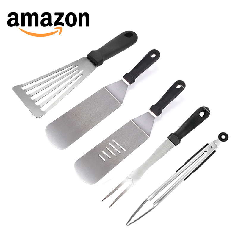 Amazon herramientas de barbacoa de acero inoxidable al aire libre 45 piezas traje de barbacoa pala teppanyaki herramientas