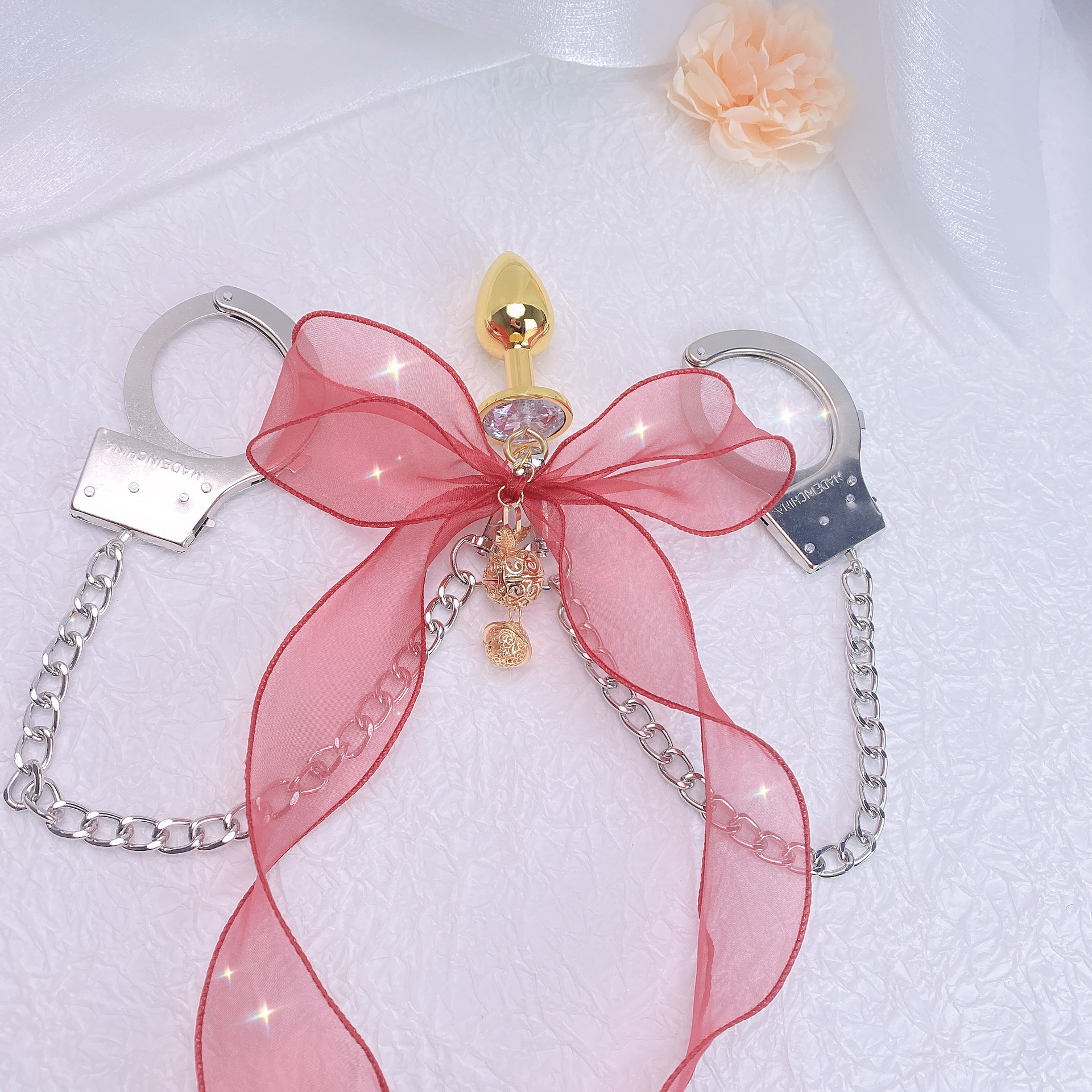 发光肛塞宫铃铛可爱情趣蕾丝蝴蝶结sm女用惩罚肛塞乳夹挑逗工具-阿里巴巴