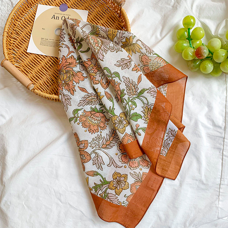 70*70 algodón suave y lino agradable para la piel transpirable 100% algodón protector del cuello bufanda cuadrada pañuelo todo fósforo nuevo bufanda bufanda de seda mujer