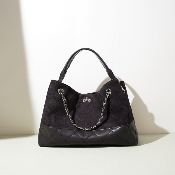 Capacious retro small design underarm bag with diamond pattern