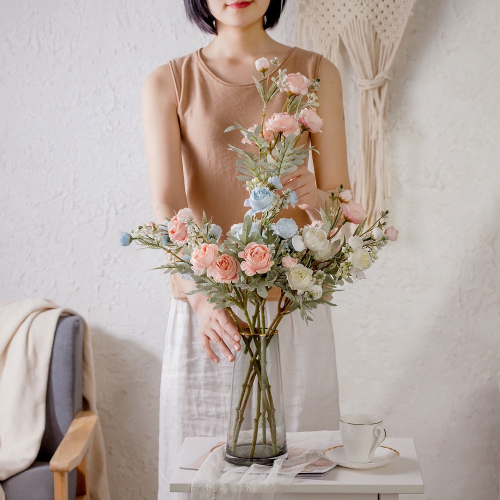 裝飾品清伊雪苞廠家仿真花假花綠植物批發婚慶INS風跨境MW83112