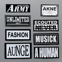 New Fashion Accessory Outerwear DIY Hat Trademark Clothing Label Adhesive Printing Print Decorative Fabric Sticker Wholesale