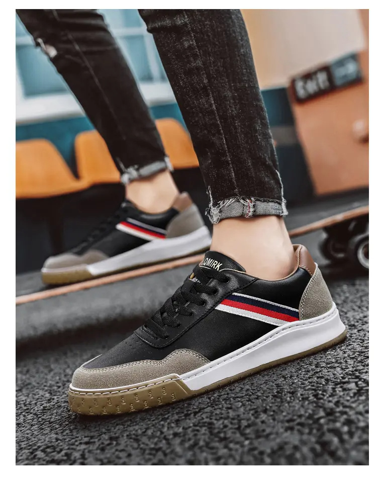 Sneakers casual da uomo in pelle stile versatile e moderno_voghion.com